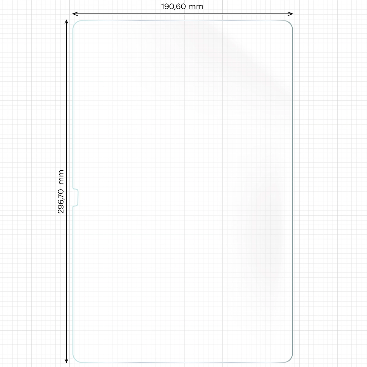 Wymiary folii hydrożelowej na ekran Bizon Film Tab Papirus Duo do Samsung Galaxy Tab S10 FE Plus
